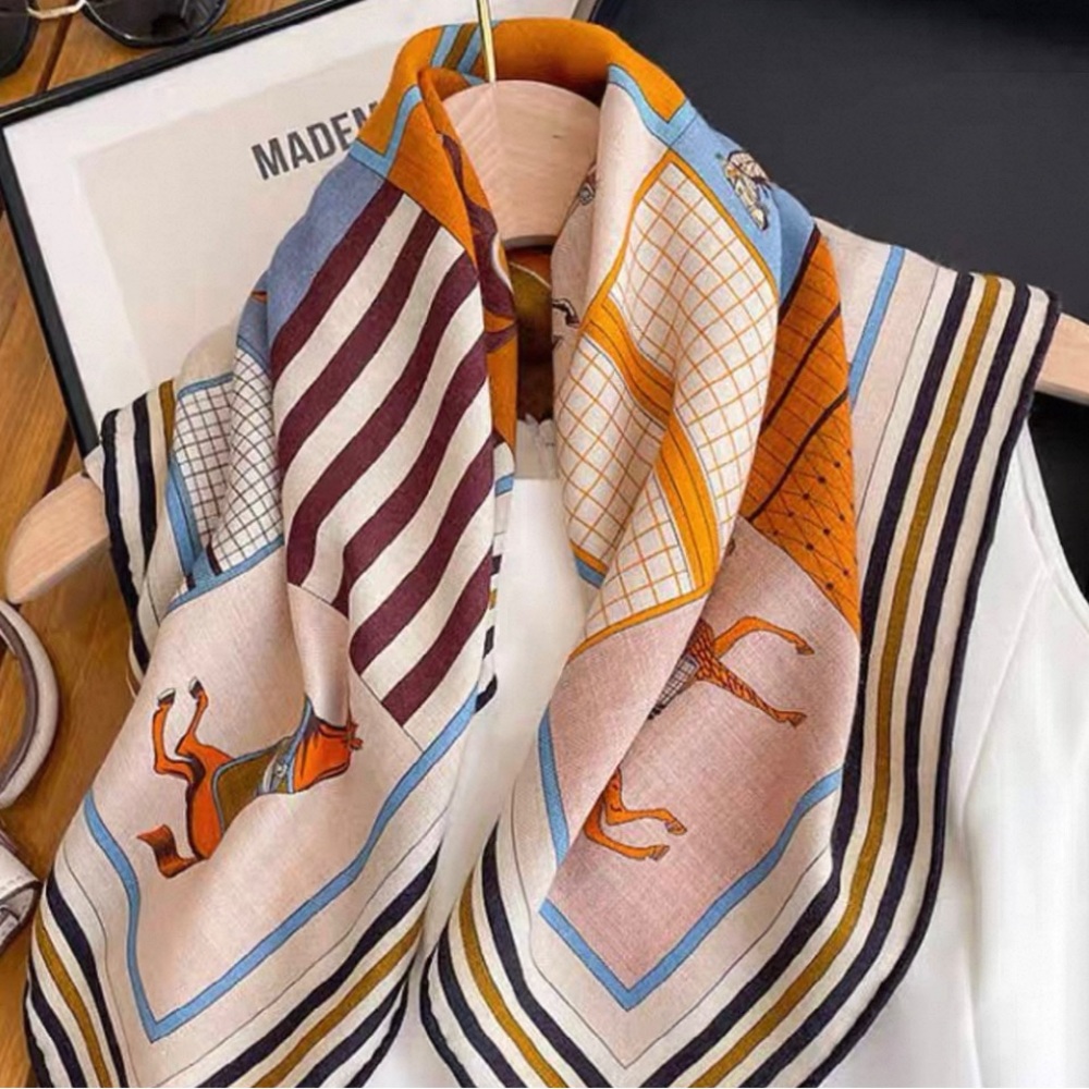 Silk Wool Blend Scarf Equestrian